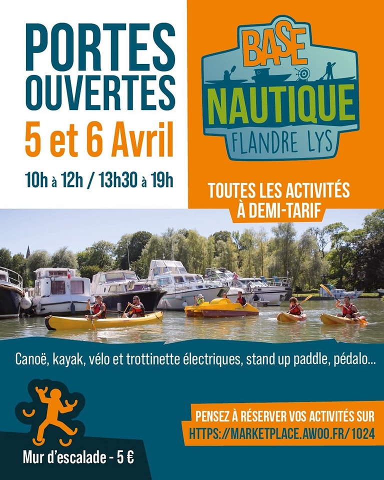 Portes ouvertes de la base nautique Flandre Lys les 5 et 6 avril