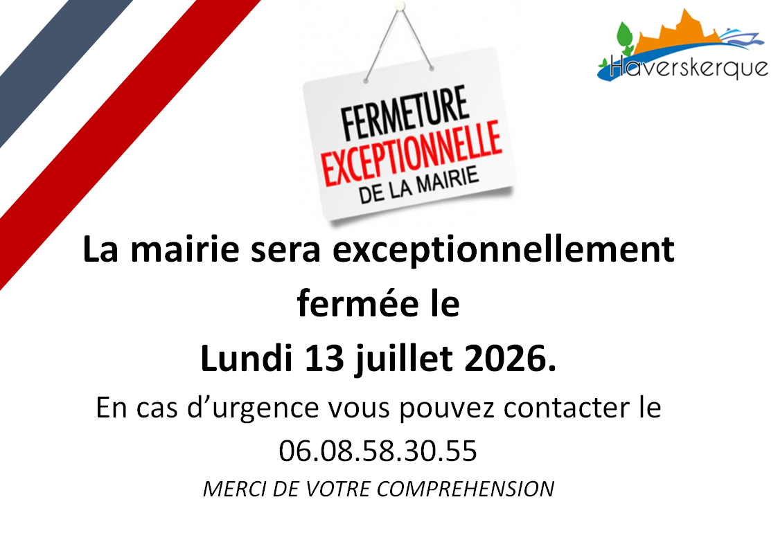 Fermeture exceptionnelle de la mairie